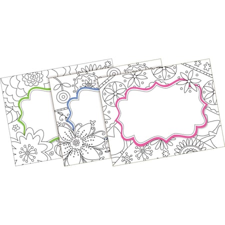 Color Me! In My Garden Name Tags/Self-Adhesive Labels, Multi-Design Set, 45/Pack